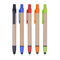 ECO Ballpoint Pen with StylusNatural Paper Barrel